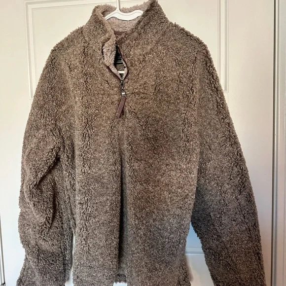 True Grit Fleece Quarter-Zip Pullover – Men’s Small – Brown-EXCELLENT cond. - Picture 3 of 4